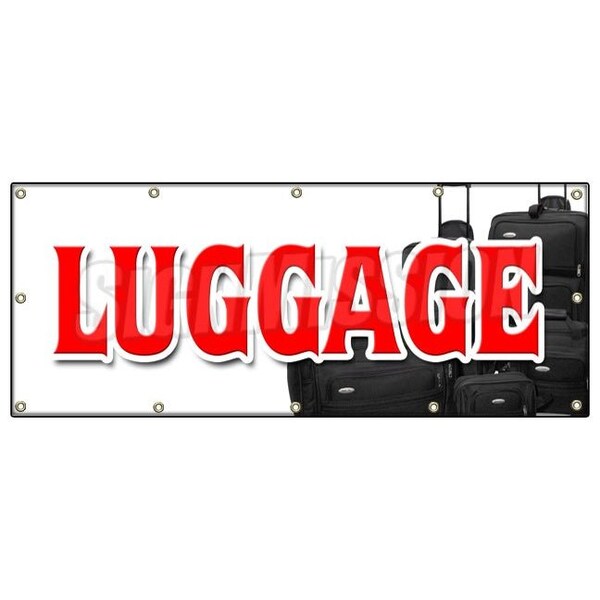 Signmission LUGGAGE BANNER SIGN designer name brands leather discount handbags sale B-120 Luggage - main
